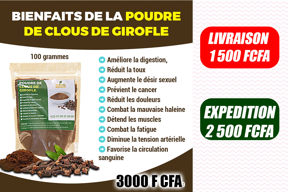 POUDRE DE CLOUS DE GIROFLE 100g