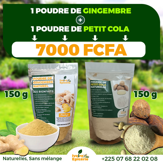 PACK DE : POUDRE DE PETIT COLA + GINGEMBRE