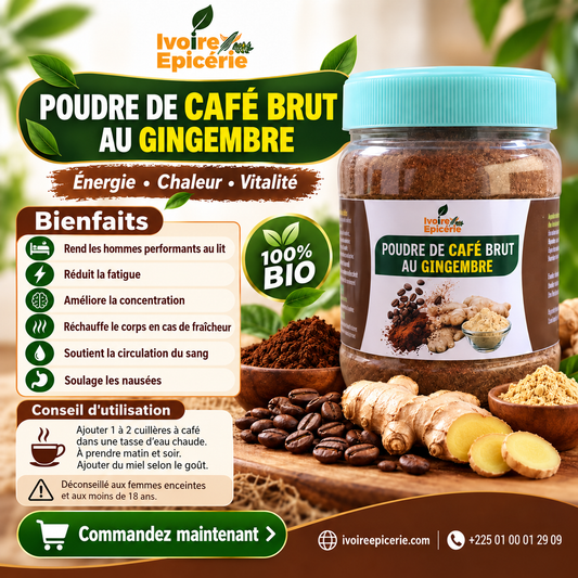 POUDRE DE CAFE BRUT AU GINGEMBRE