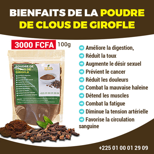 POUDRE DE CLOUS DE GIROFLE 100g