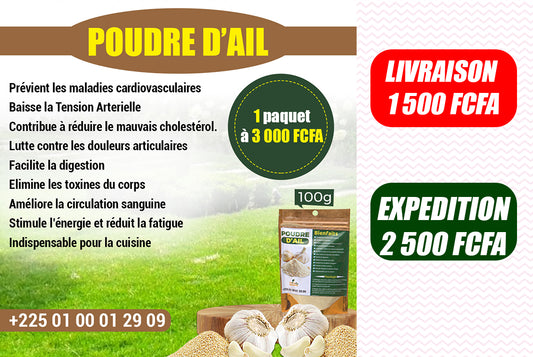 POUDRE D'AIL 100g à 3 000 FCFA