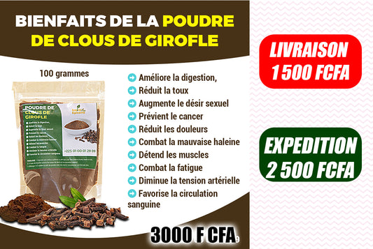 POUDRE DE CLOUS DE GIROFLE 100g