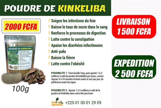 POUDRE DE KINKELIBA 100g à 2000 FCFA