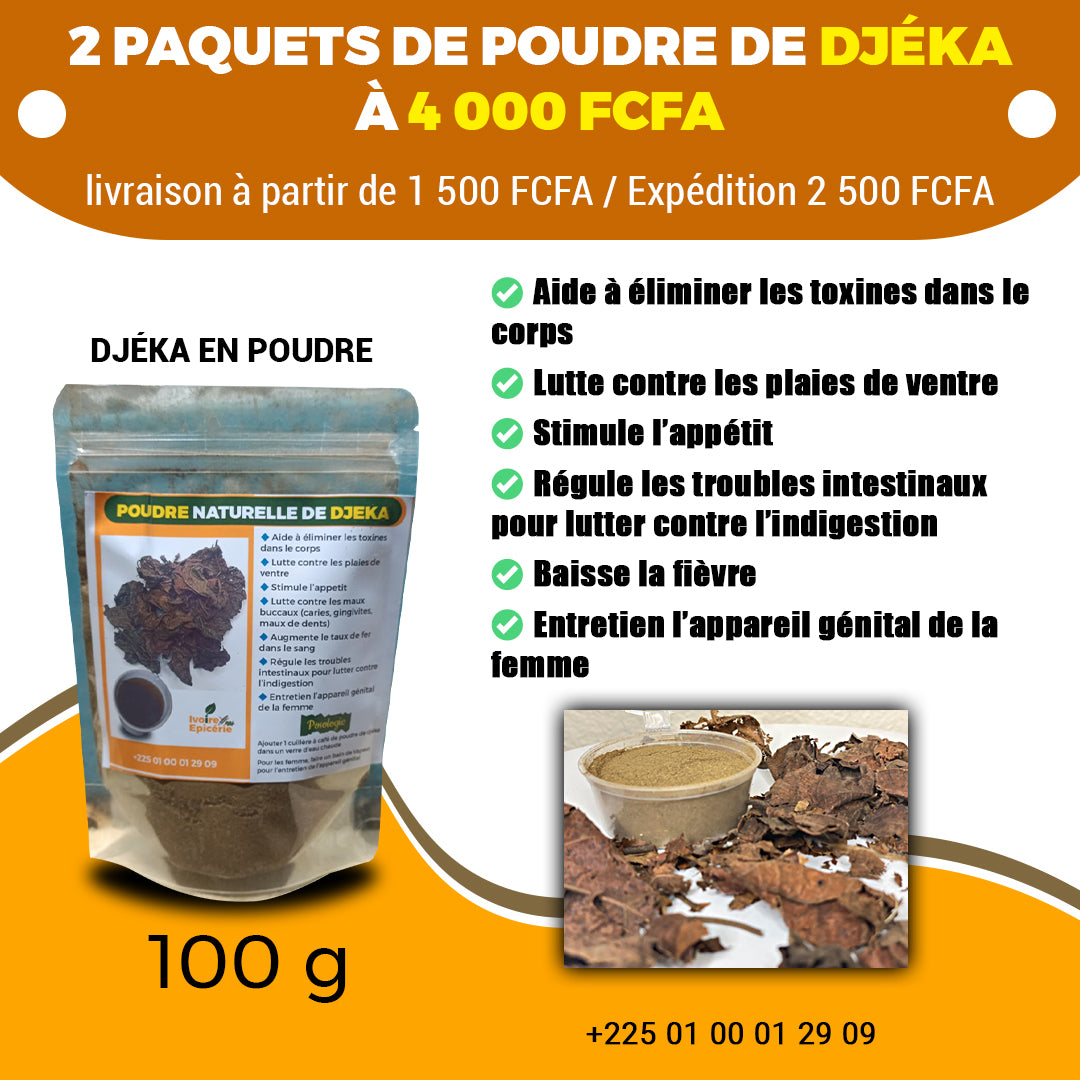 2 PAQUETS DE POUDRE DE DJÉKA A 4 000 F CFA
