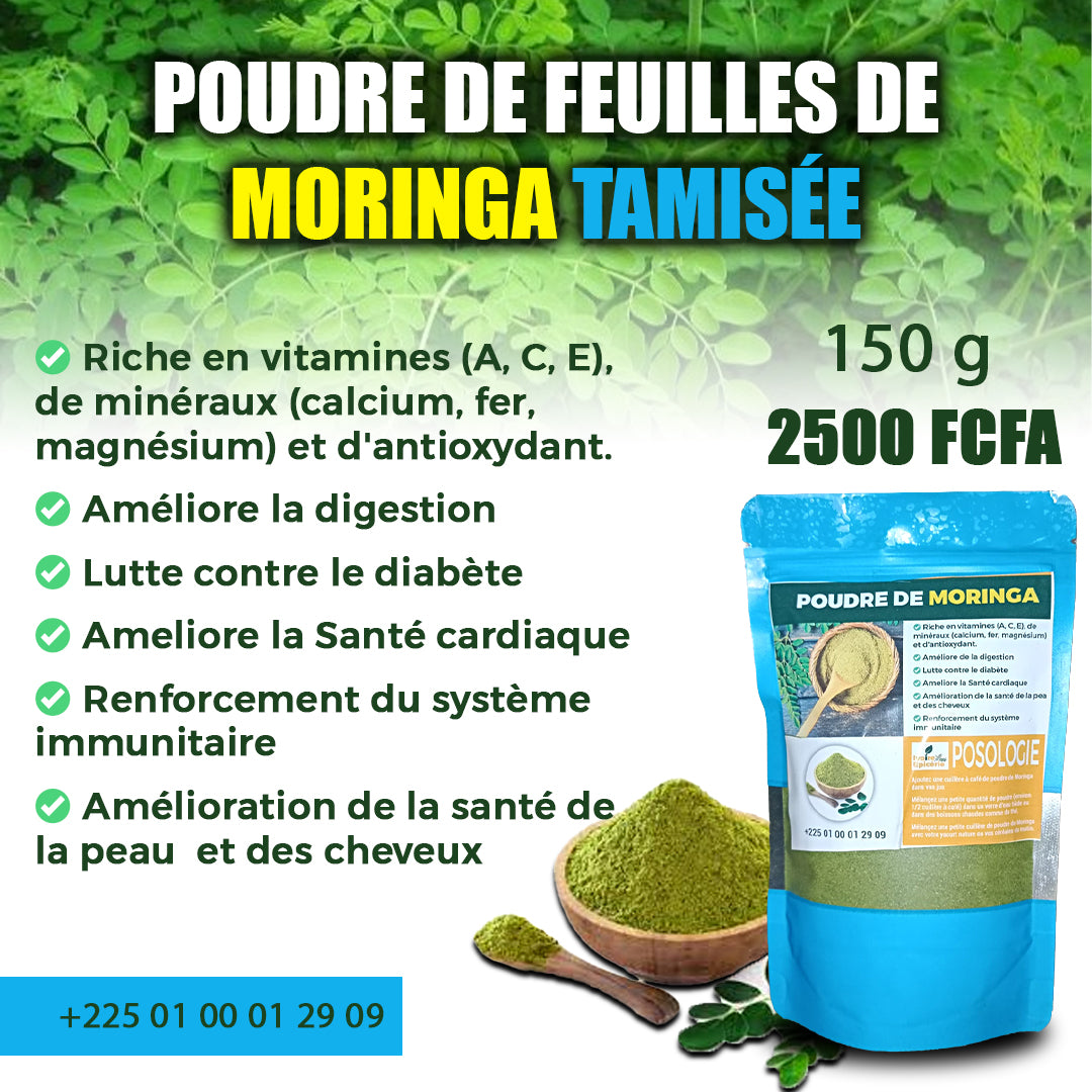 POUDRE DE MORINGA 150g à 2 500 FCFA
