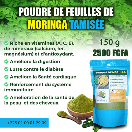 POUDRE DE MORINGA 150g à 2 500 FCFA
