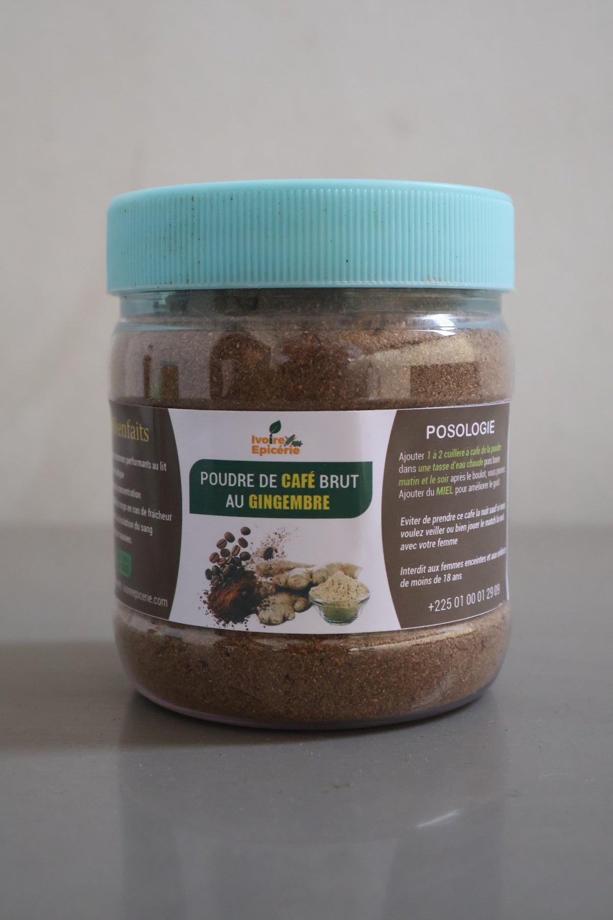POUDRE DE CAFE BRUT AU GINGEMBRE